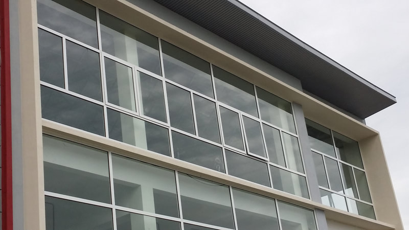 Aluminium windows for industrial building